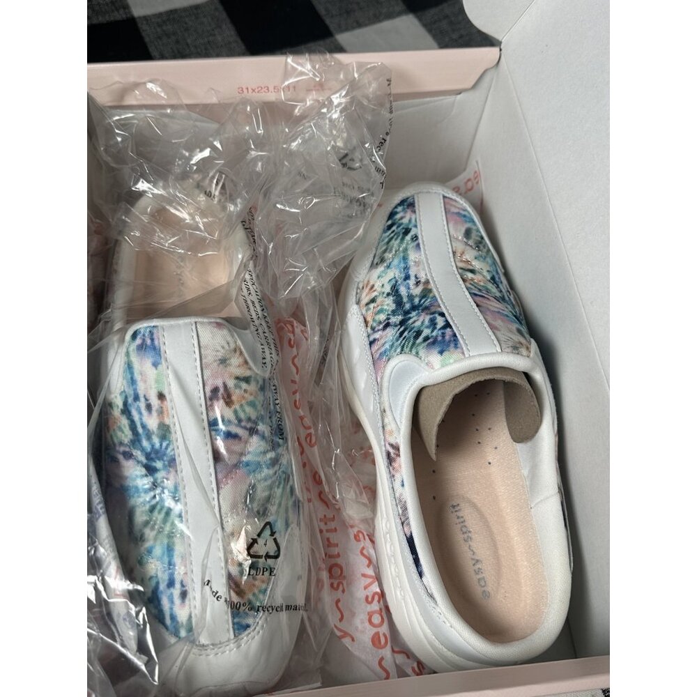 Womens Easy Spirit Traveltime Slip On Mule Clog Sneaker Shoes Size 8.5 W White - Picture 3 of 16